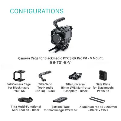 Tilta Camera Cage pentru Blackmagic PYXIS 6K Pro Kit - V Mount