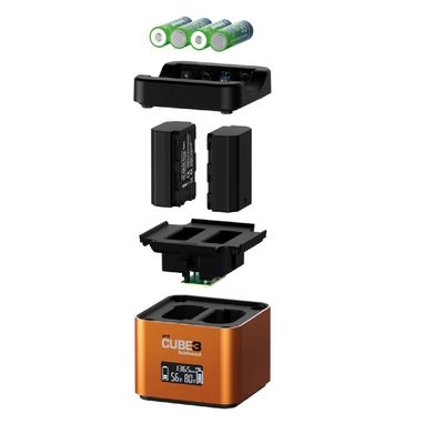 Hahnel ProCube3 Incarcator Dublu pentru Sony NP-BX1 NP-FW50 NP-FZ100 si Baterii AA