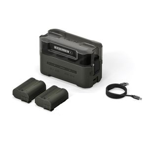 Tilta Statie de incarcare portabila pentru bateriile EN-EL15C cu 4 canale si 2 baterii Verde