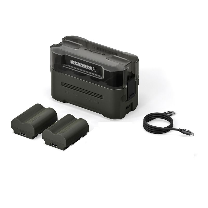Tilta-Statie-de-Incarcare-Portabila-pentru-Bateriile-NP-W235-4-Canale-cu-2-Baterii-Verde.1