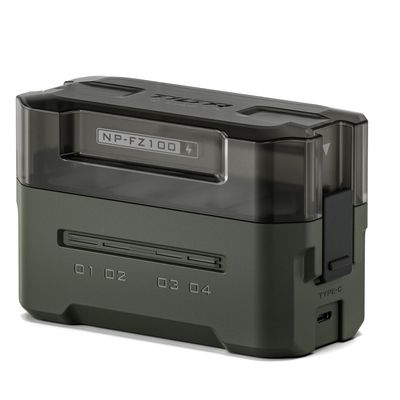 Tilta Statie de incarcare portabila pentru bateriile NP-FZ100 cu 4 canale Verde