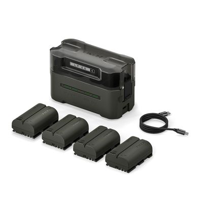 Tilta Statie de Incarcare Portabila pentru LP-E6P 4 Canale cu 4 Baterii Verde