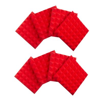 Gator Frameworks Pachet 8 x Panou Burete Izolatie Acustica 12x12" Rosu