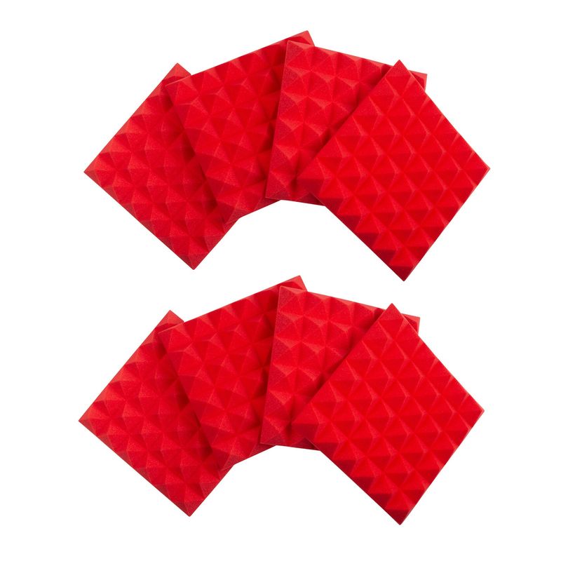 Gator Frameworks Pachet 8 x Panou Burete Izolatie Acustica 12x12 Rosu.1
