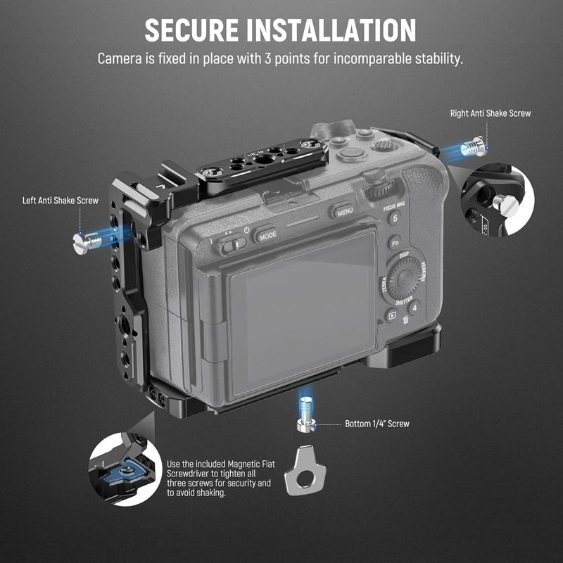 Neewer CA011 Cage pentru Sony FX3,FX30 cu Clema Cablu HDMI-3