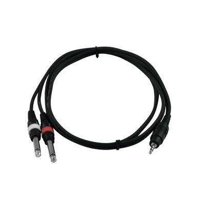 Omnitronic Cablu Adaptor Jack 3.5 la 2 x Jack 1.5m Negru