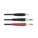 Omnitronic Cablu Adaptor 3.5 Jack la 2 x Jack ECO 3m Negru