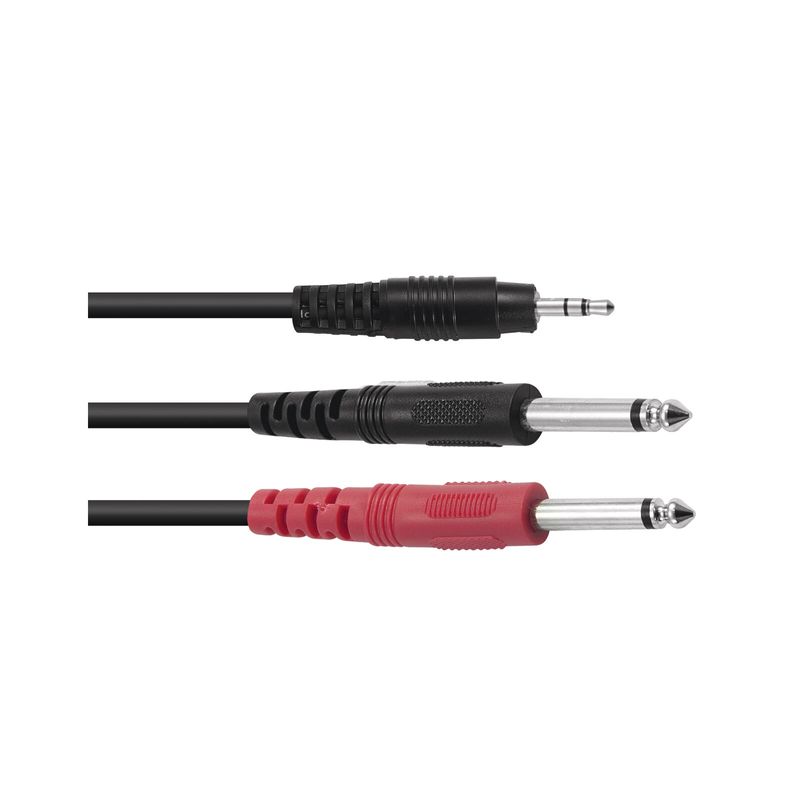 Omnitronic Cablu Adaptor 3.5 Jack la 2 x Jack ECO 3m Negru
