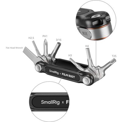 Smallrig 4374 FILM RIOT Set 7-in-1 Chei Pliabile cu Pozitionare Multiunghi Verde