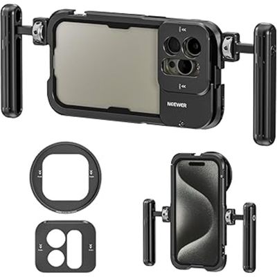 Neewer Cage Handheld cu Montura Filtru 67mm si Montura Obiectiv 17mm iPhone 15 PRO MAX