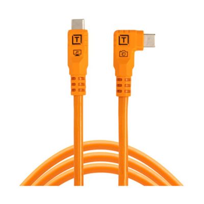 TetherPro Optima 10G Cablu USB-C 180 cm Mufa Dreapta-Unghi Portocaliu