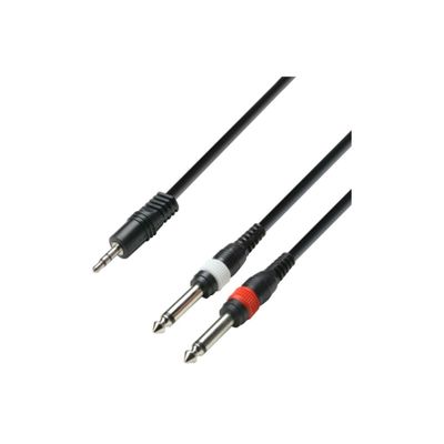 Adam Hall 3Star Y Cablu TRS 3.5mm-2xTS 6.3mm 3m
