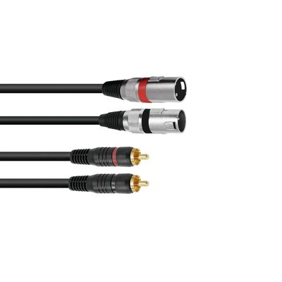 Omnitronic Cablu Adaptor 2xXLR tata-2xRCA 1.5m Negru