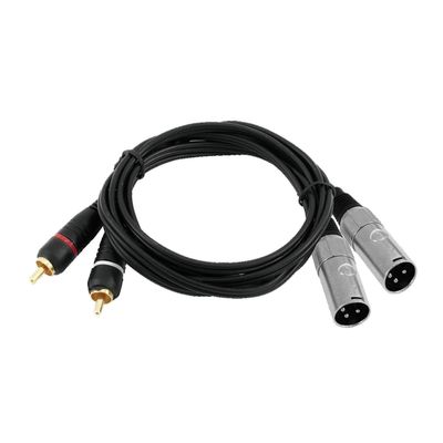 Omnitronic Cablu Adaptor 2xXLR tata-2xRCA 1.5m Negru