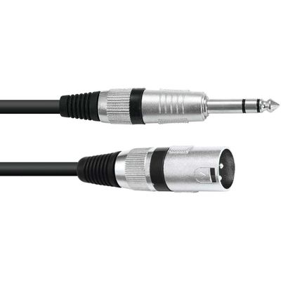 Omnitronic Cablu Adaptor XLR(tata)-Jack TRS 6.3mm 2m Negru