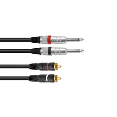 Omnitronic Cablu Adaptor 2xJack-2xRCA 6m Negru
