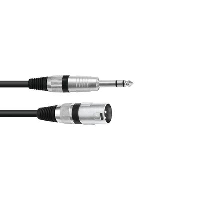 Omnitronic Cablu Adaptor XLR(tata)-Jack 6.3mm Stereo 5m Negru