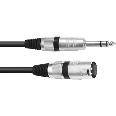 Omnitronic Cablu Adaptor XLR(tata)-Jack 6.3mm Stereo 5m Negru