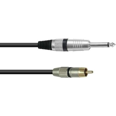 Omnitronic Cablu Adaptor RCA-Jack 6.3mm 0.9m Negru