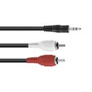 Omnitronic Cablu adaptor 3.5 Jack/2xRCA 1.5m negru