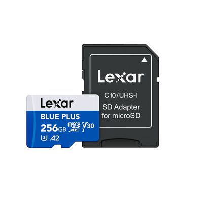 Lexar Blue Plus Card de Memorie microSDXC cu Adaptor SD 256GB C10 V30
