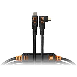 TetherPro Optima 10G Cablu USB-C 460 cm Mufa Dreapta-Unghi Negru Mat