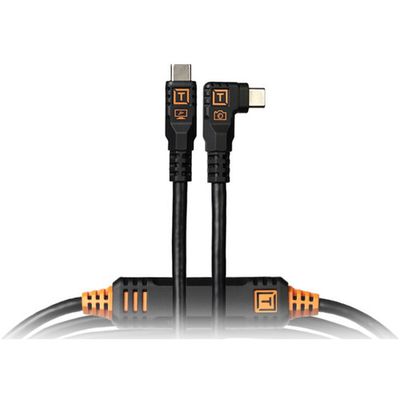 TetherPro Optima 10G Cablu USB-C 460 cm Mufa Dreapta-Unghi Negru Mat