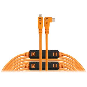 TetherPro Optima 10G Cablu USB-C 940 cm Mufa Dreapta-Unghi Portocaliu