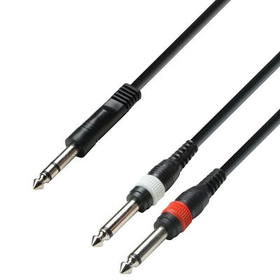 Adam Hall 3Star Cablu TRS 3.5mm-2xTS 6.3mm 1m