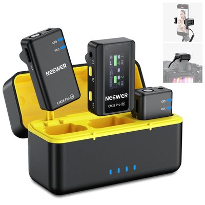Neewer CM28 PRO Sistem Microfon Wireless Lavaliera cu Carcasa Incarcare