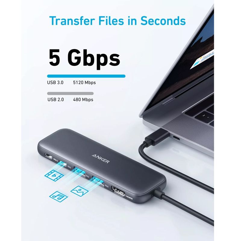 Anker Hub Ultra-Slim 332 USB-C 5-in-1 4K HDMI 85W PD Negru.4