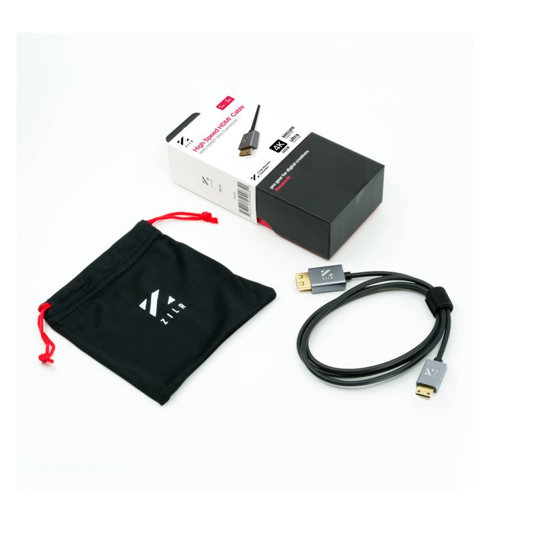 ZILR Cablu Mini HDMI la HDMI 4K60p Hyper-Thin 1m High-Speed cu Ethernet.2