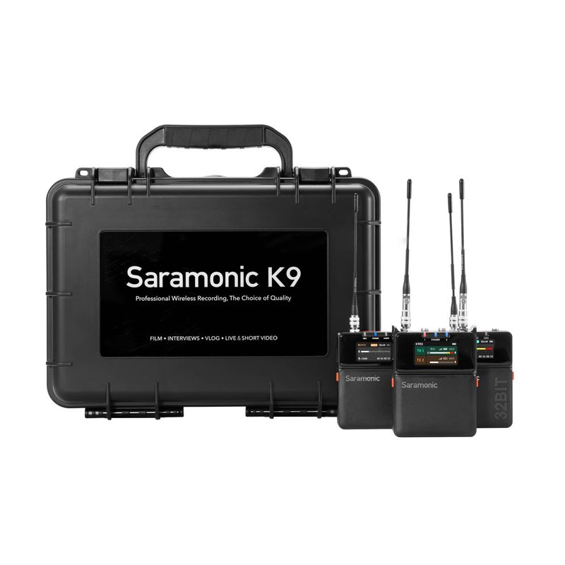 Saramonic K9 Digital Duo Sistem Wireless UHF 2 TX 1 RX 32-bit Float Timecode Sync IP67.1
