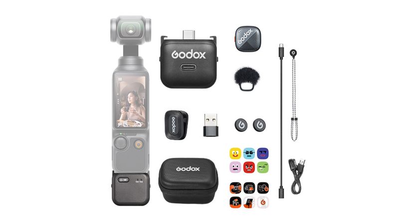 GODOX Cube-OP3 Wireless Lavalier Microphone For DJI Osmo Pocket 3 - Noise Cancellation, 10H Battery