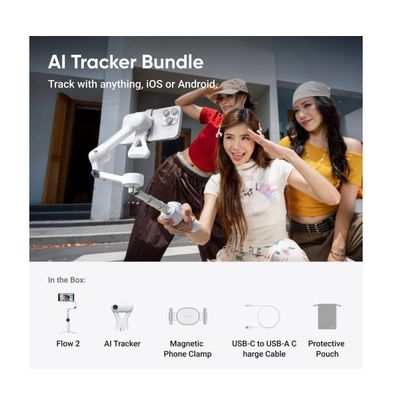 Insta360 Flow 2 Tracker AI Bundle Summit White