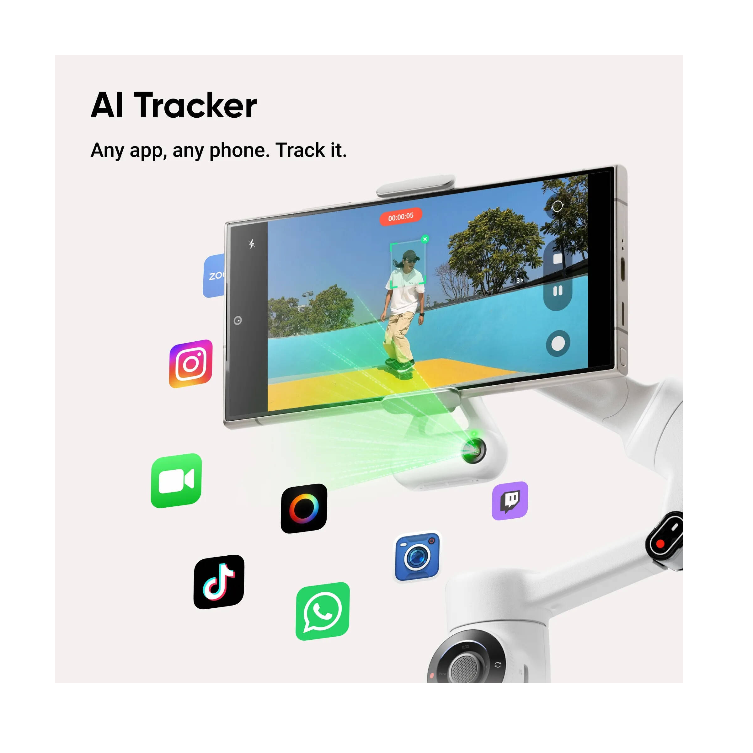 Insta360 Flow 2 Tracker AI Bundle Summit White-F64.ro - F64.ro