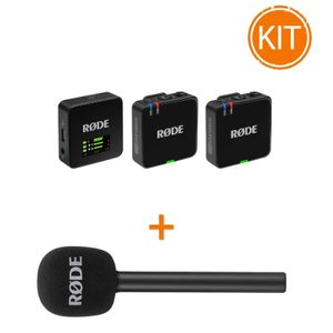 Pachet Rode Wireless GO Gen 3 Sistem Wireless 2 Microfoane Negru + Rode Interview GO