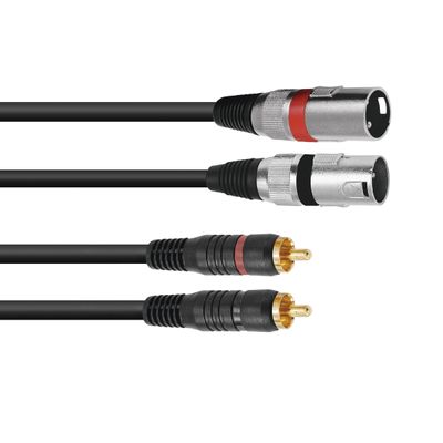 Omnitronic Cablu Adaptor 2xXLR(tata)-2xRCA 1.0m Negru