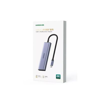 Ugreen Hub 6-in-1 USB-C la HDMI 3x USB-A 3.0 SD/TF Gri