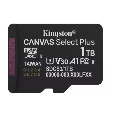 Kingston Canvas Select Plus Gen3 Card de Memorie microSDXC 1TB 150MB/s A1 Fara Adaptor