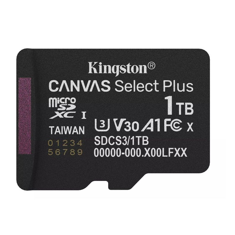 Kingston Canvas Select Plus Gen3 Card de Memorie microSDXC 1TB A1.1