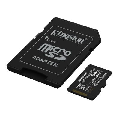 Kingston Canvas Select Plus Gen3 Card de Memorie microSDXC 64GB 150MB/s A1 cu Adaptor