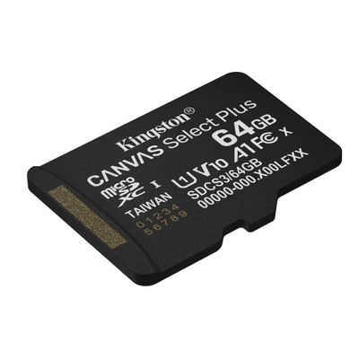 Kingston Canvas Select Plus Gen3 Card de Memorie microSDXC 64GB 150MB/s A1 Fara Adaptor