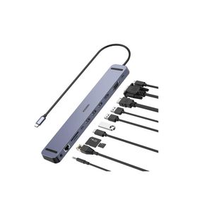 Choetech HUB-M20 Statie de Andocare USB-C Multiport 11 in 1 pentru Extinderea MacBook Pro Gri
