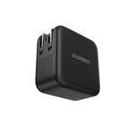 Choetech PD6055 Incarcator Retea 70W GaN 3 Porturi USB-C Negru cu Adaptoare US EU UK AU.2