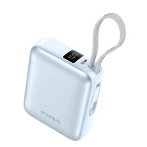 Choetech B832-BLE Mini Baterie Externa 10000mAh 35W Cablu USB-C Albastru
