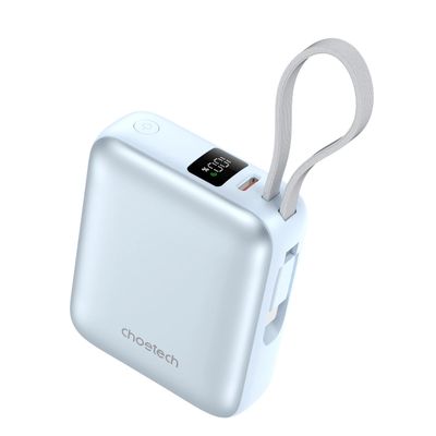 Choetech B832-BLE Mini Baterie Externa 10000mAh 35W Cablu USB-C Albastru