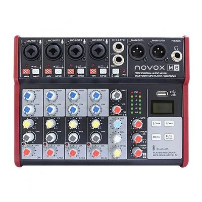 Novox M6MKII Mixer Audio Analog 6 Canale USB BT MP3 EQ