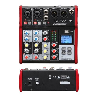 Novox M4 MKII Mixer Audio Analog 4 Canale USB BT MP3 EQ