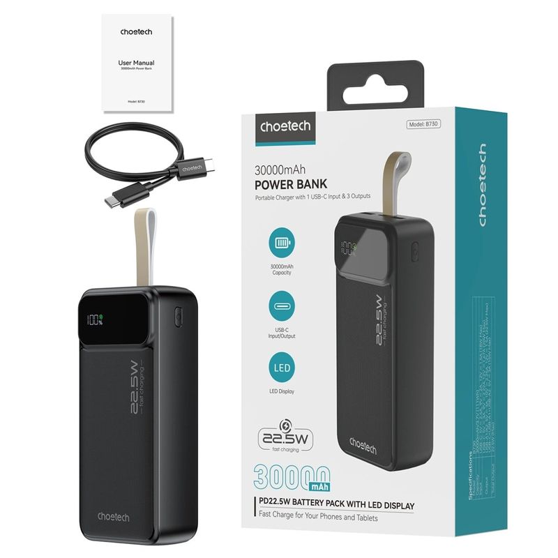 baterie-externa-powerbank-choetech-b730-30000mah-22-5w-pd-usb-c-2x-usb~45592